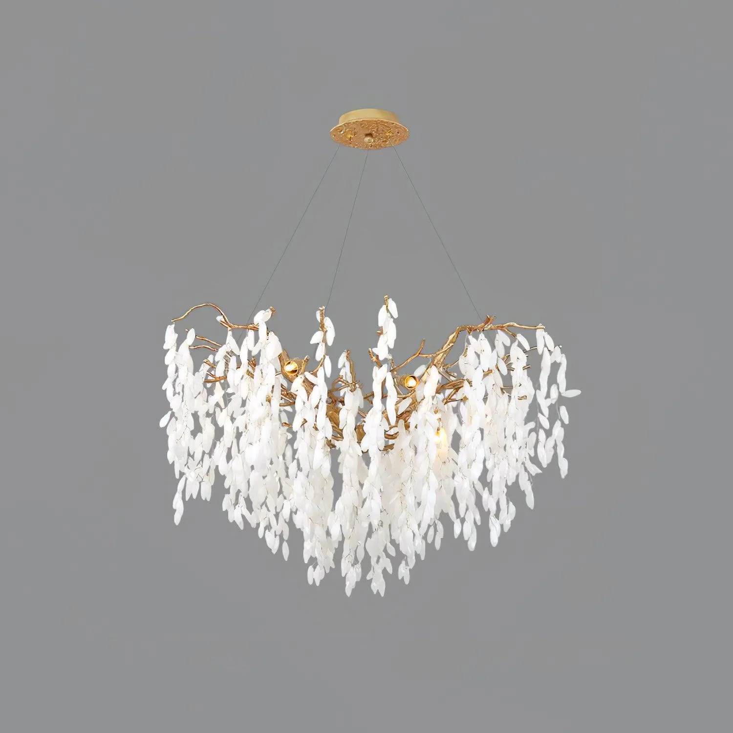 White Jade Branch Brass Chandelier - Image 31