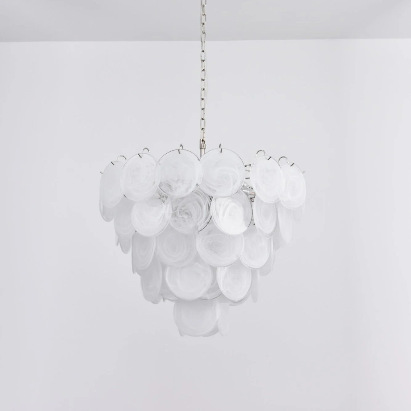White Murano Disc Chandelier - Image 4