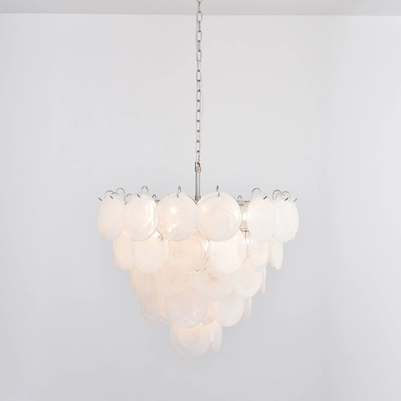 White Murano Disc Chandelier - Image 5