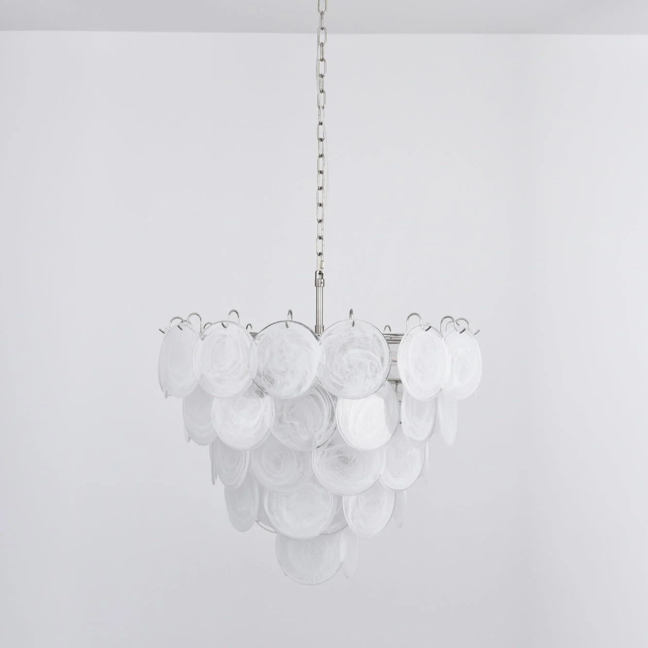 White Murano Disc Chandelier - Image 6