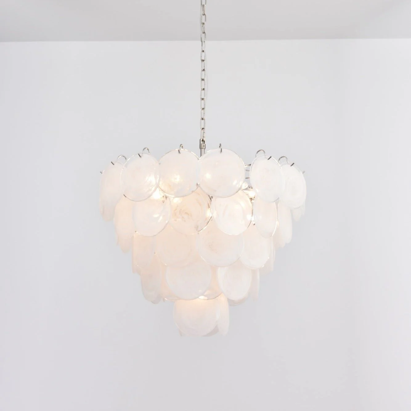 White Murano Disc Chandelier - Image 7