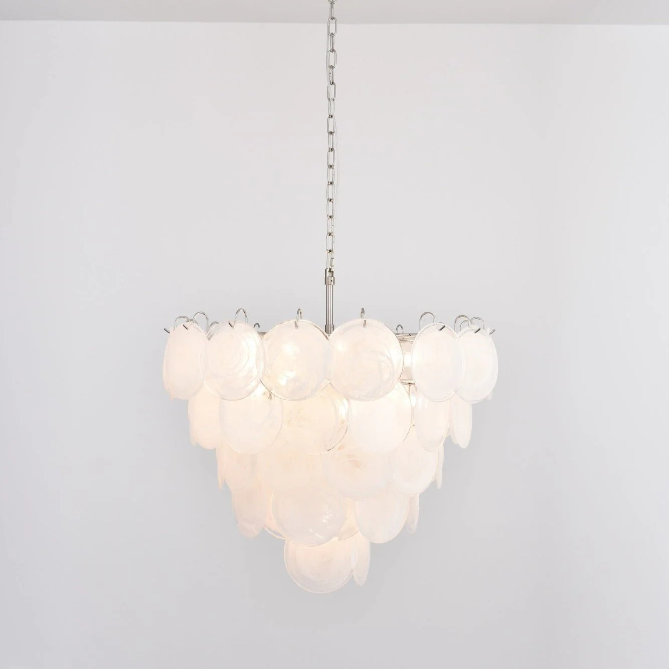 White Murano Disc Chandelier - Image 8