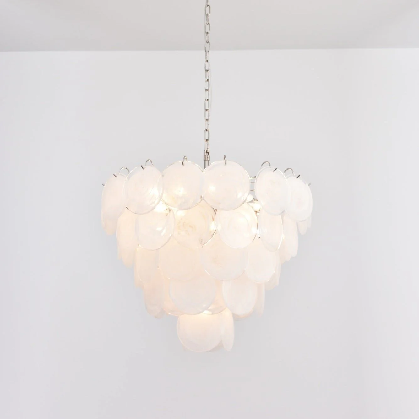 White Murano Disc Chandelier - Image 9