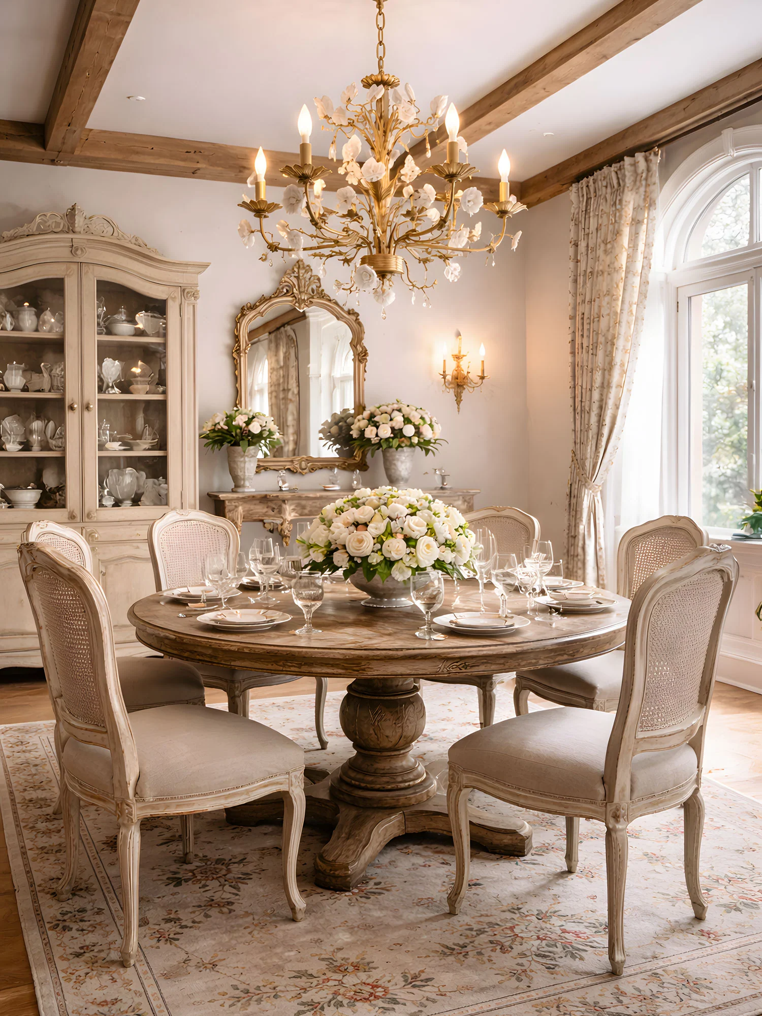 White Rose Crystal Chandelier - Image 7