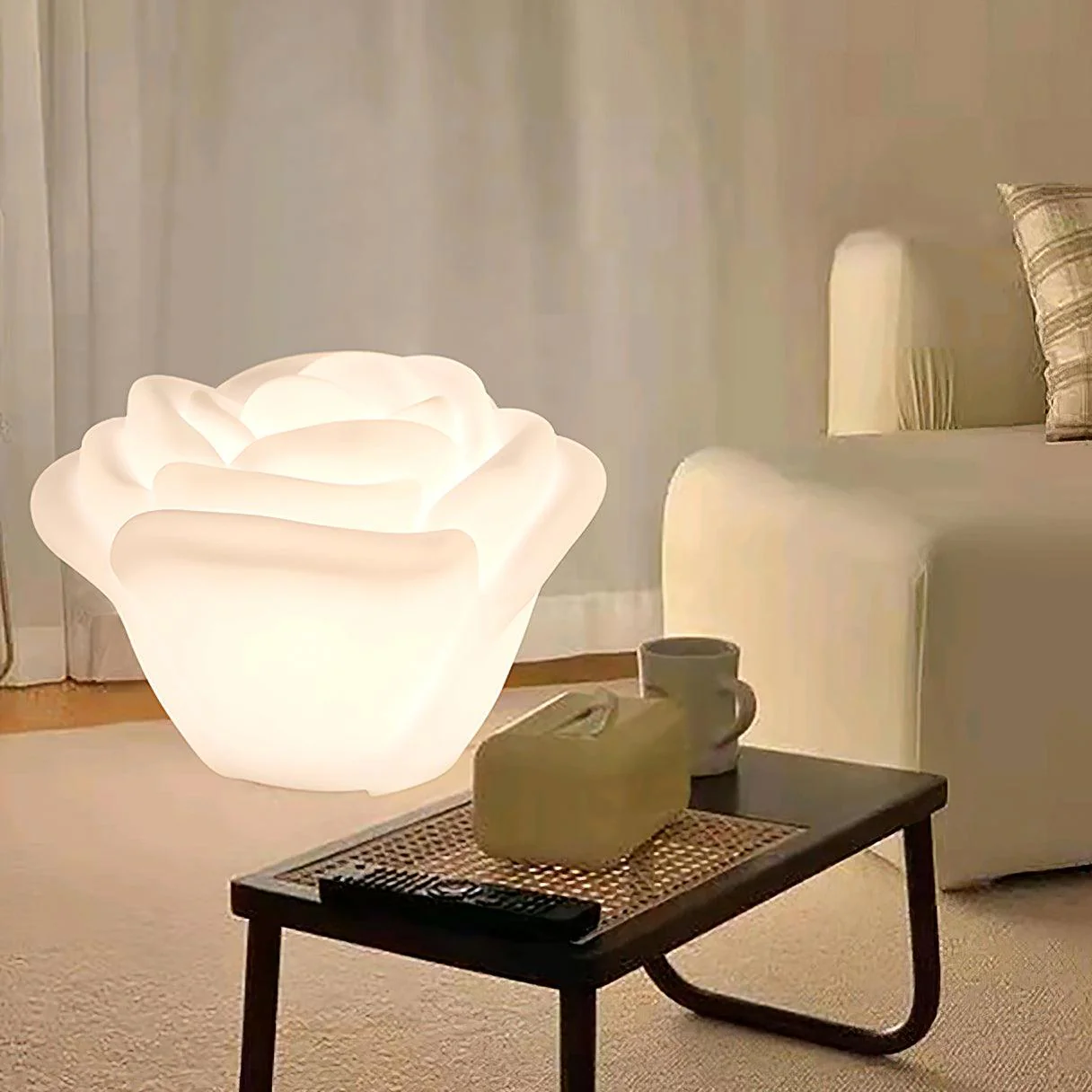 White Rose Shaped LED Table Lamp - Image 9