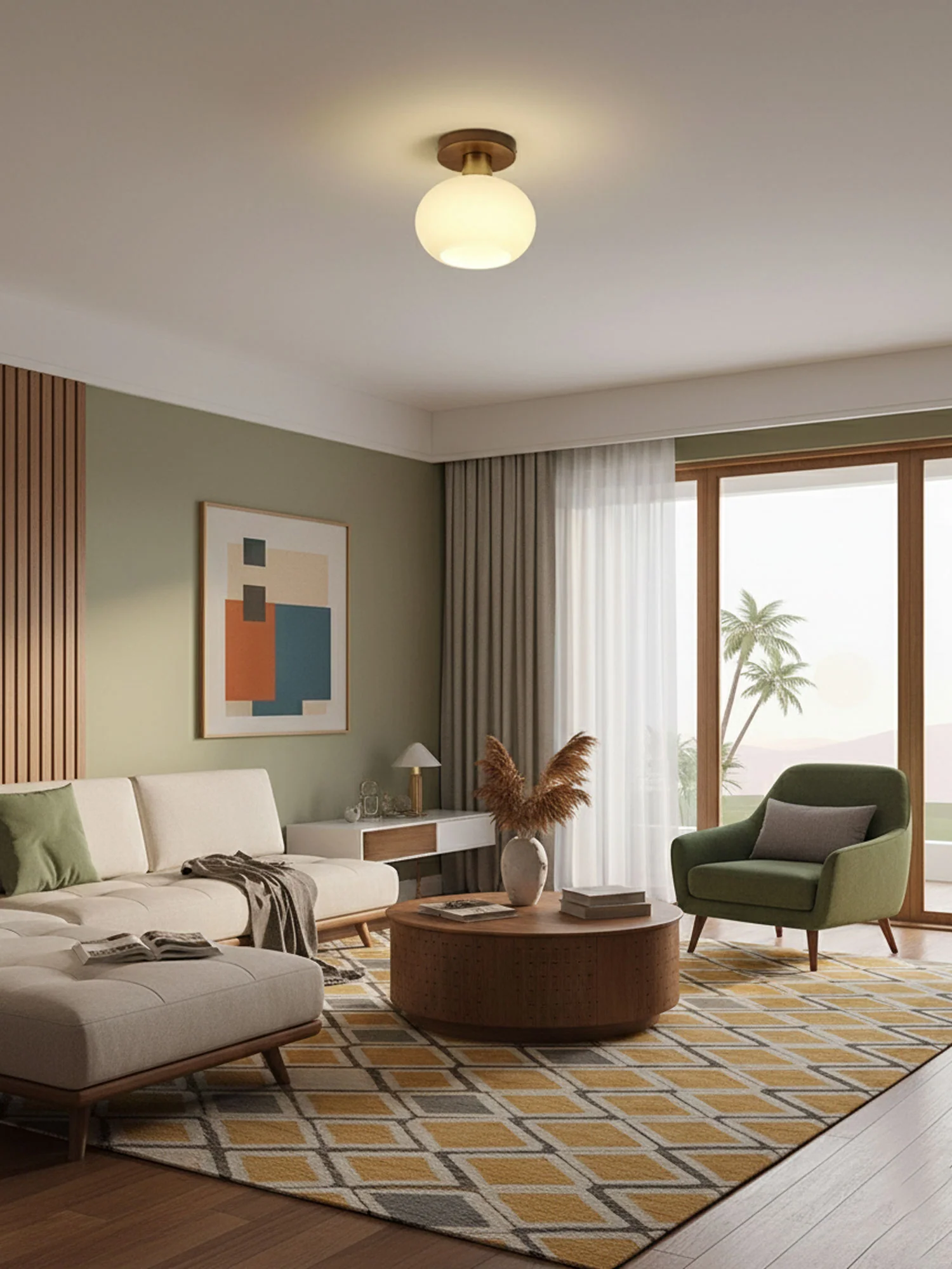 White Shell Ceiling Lamp - Image 6