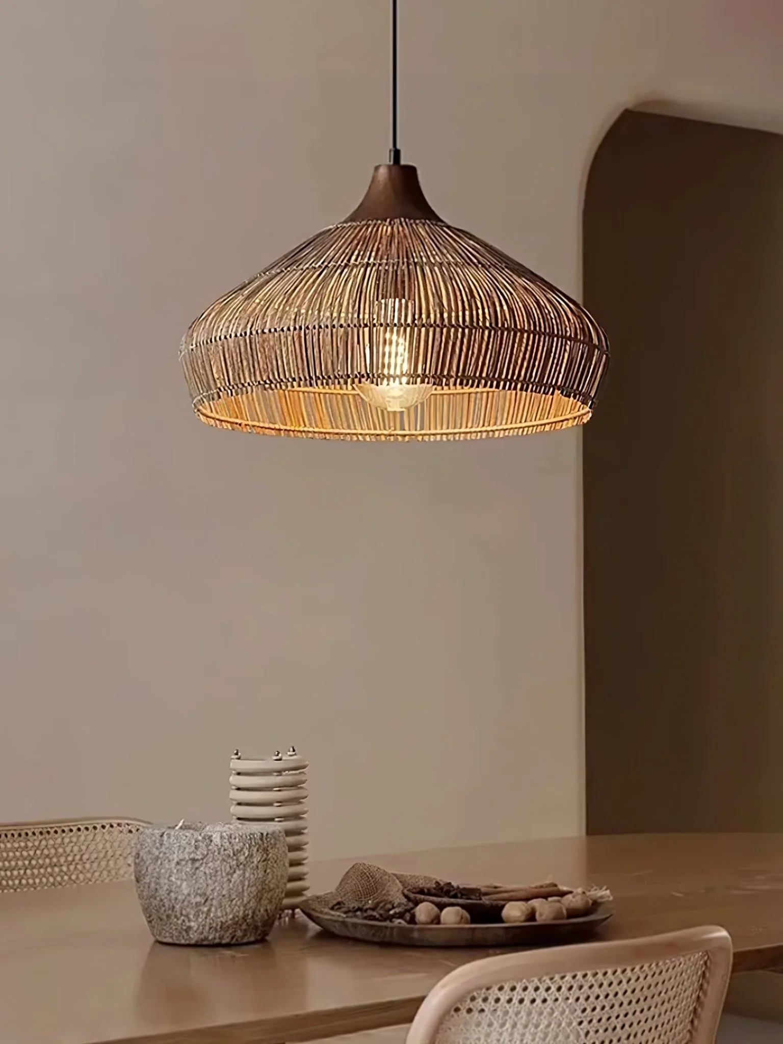 Wicker Rattan Pendant Light - Image 6