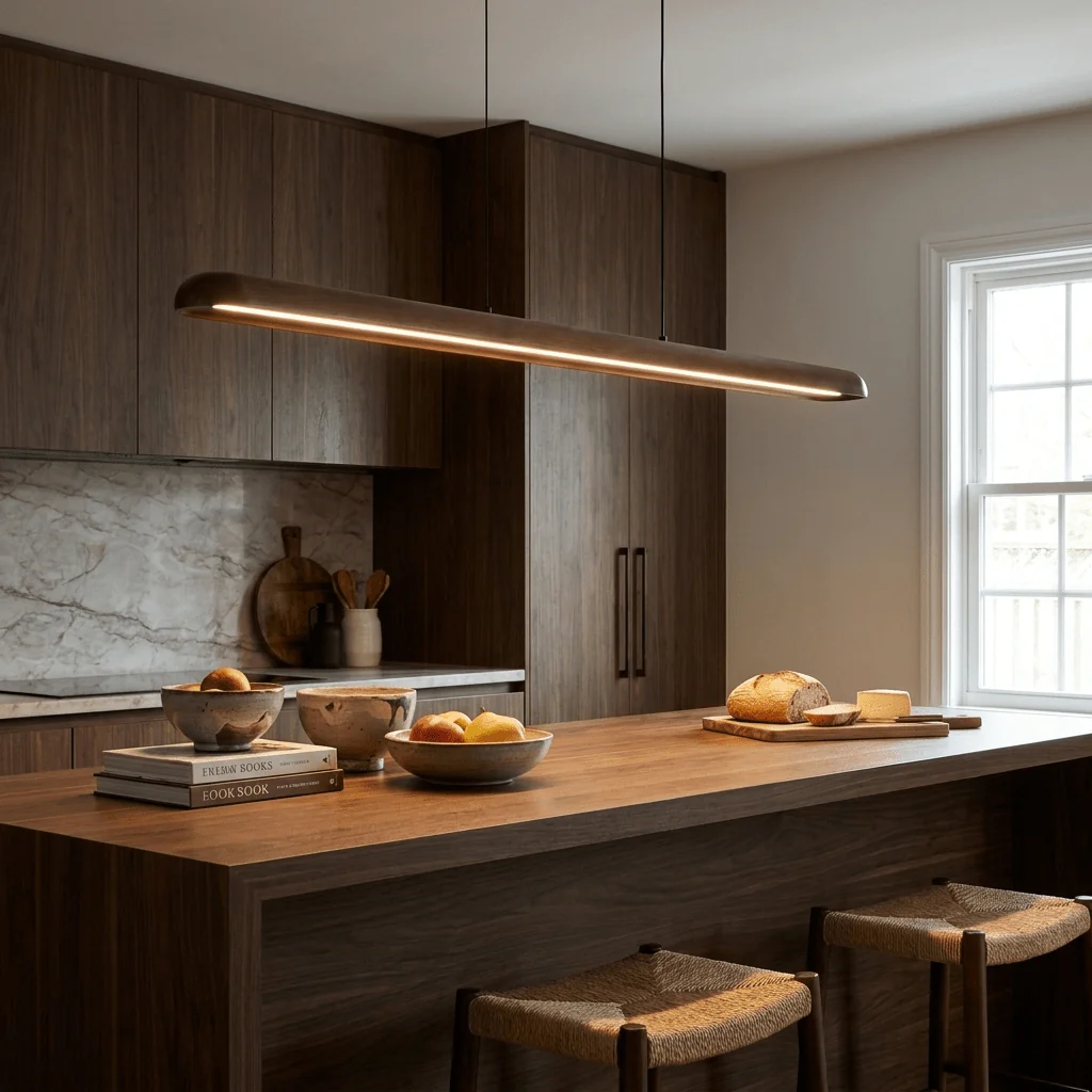 Wide Wood Linear Pendant Light - Image 3