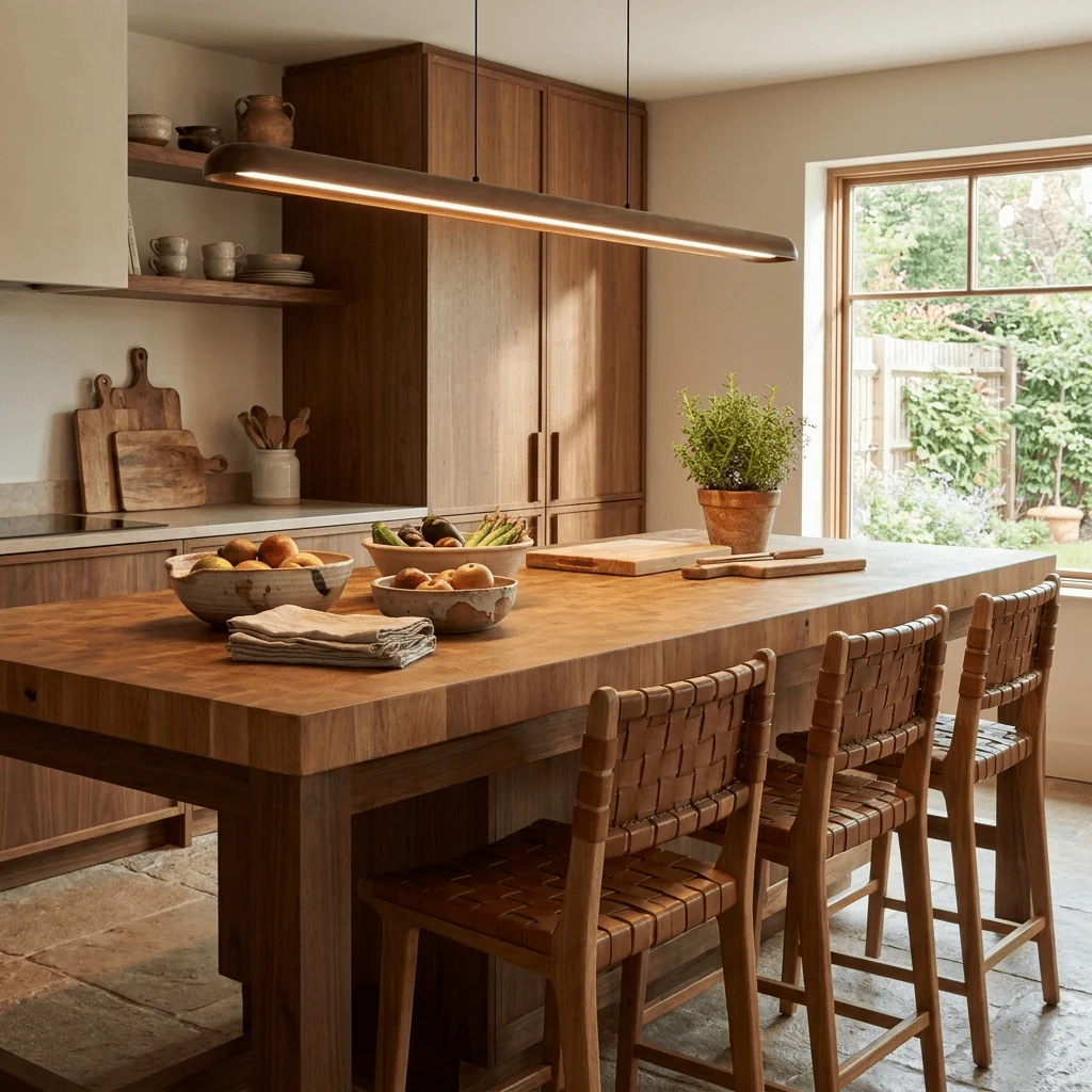Wide Wood Linear Pendant Light - Image 7