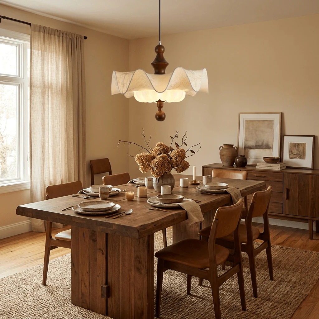 Willow Whisper Scalloped Pendant Lamp - Image 2