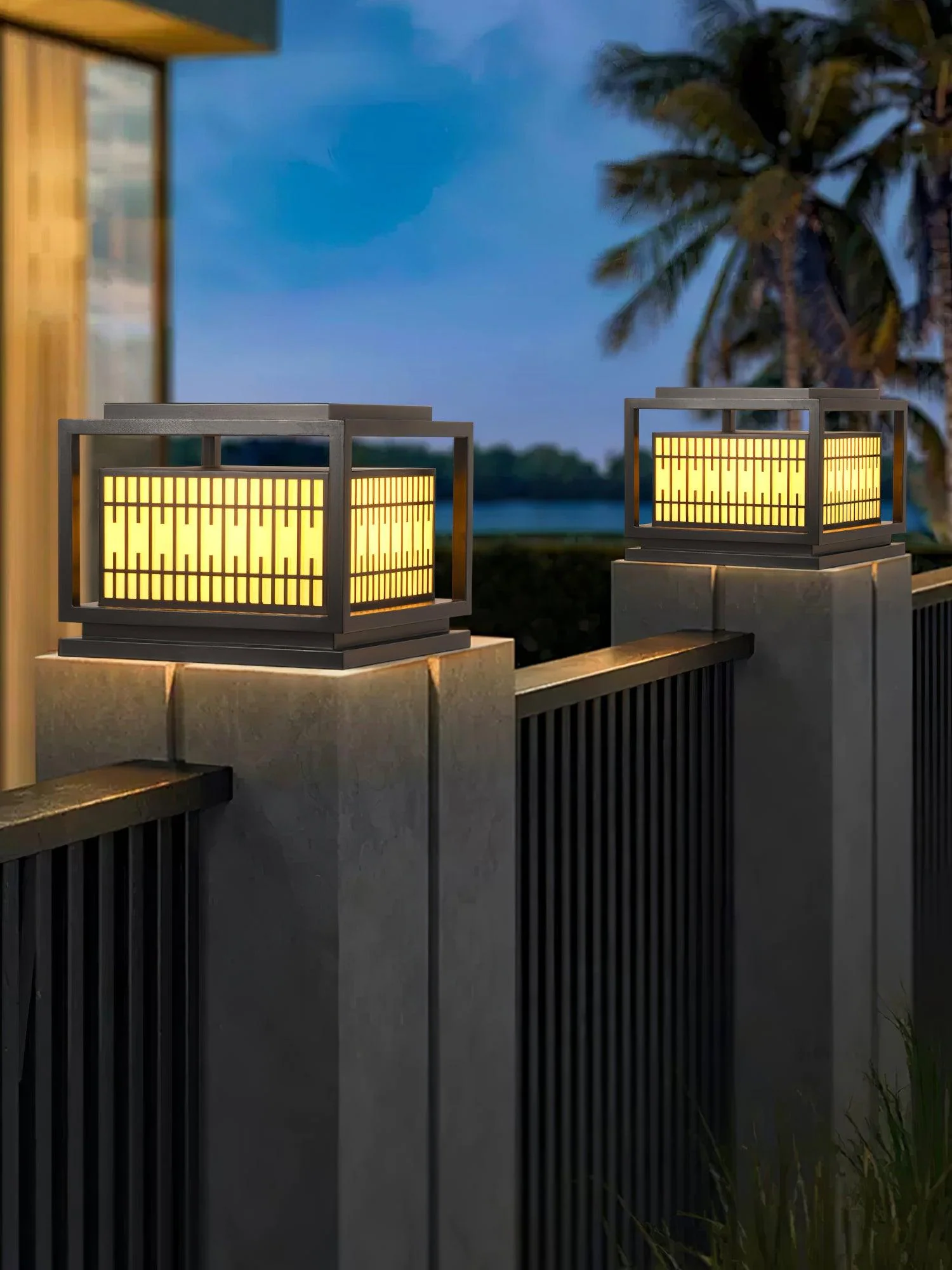 Window Grille Outdoor Post Light - Image 13