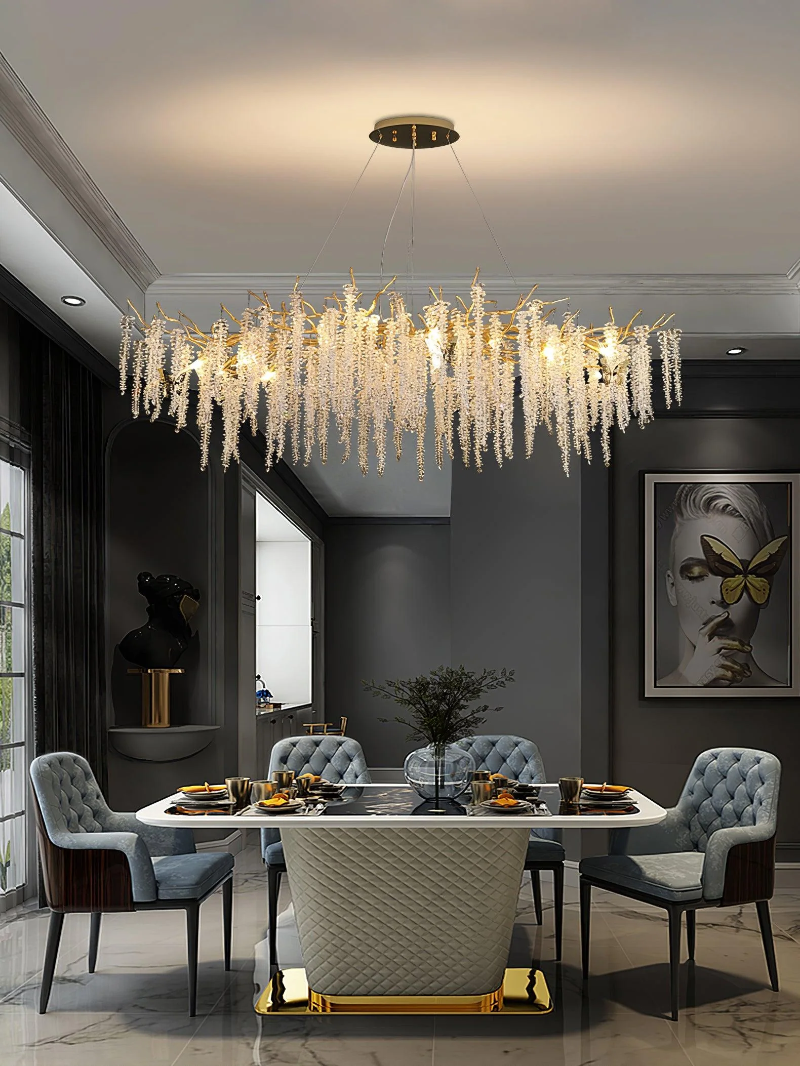 Wisteria Flower Crystal Chandelier - Image 20
