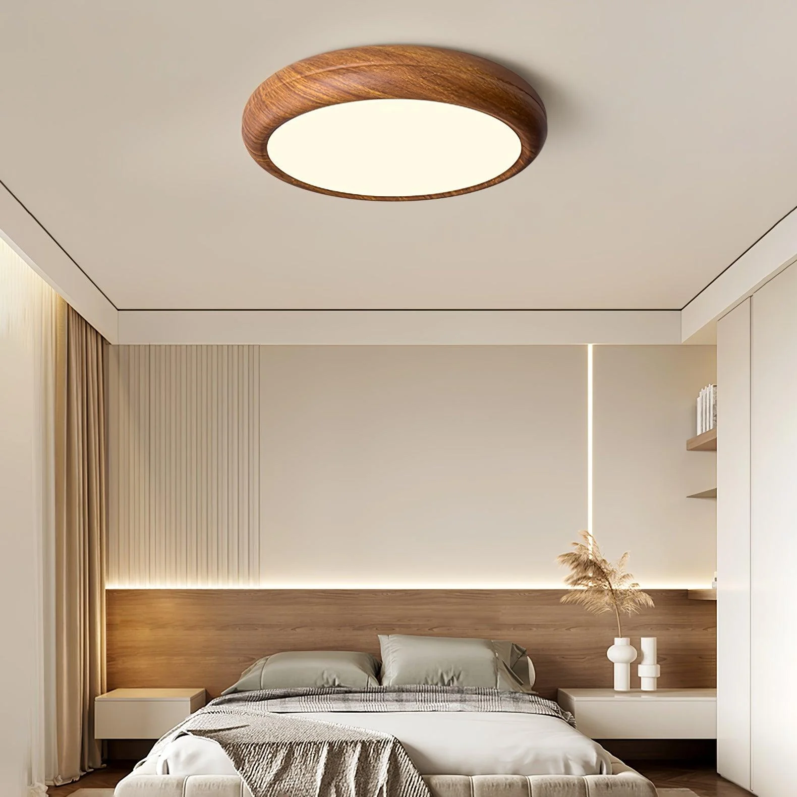Wood Grain Round Ceiling Lamp - Image 2