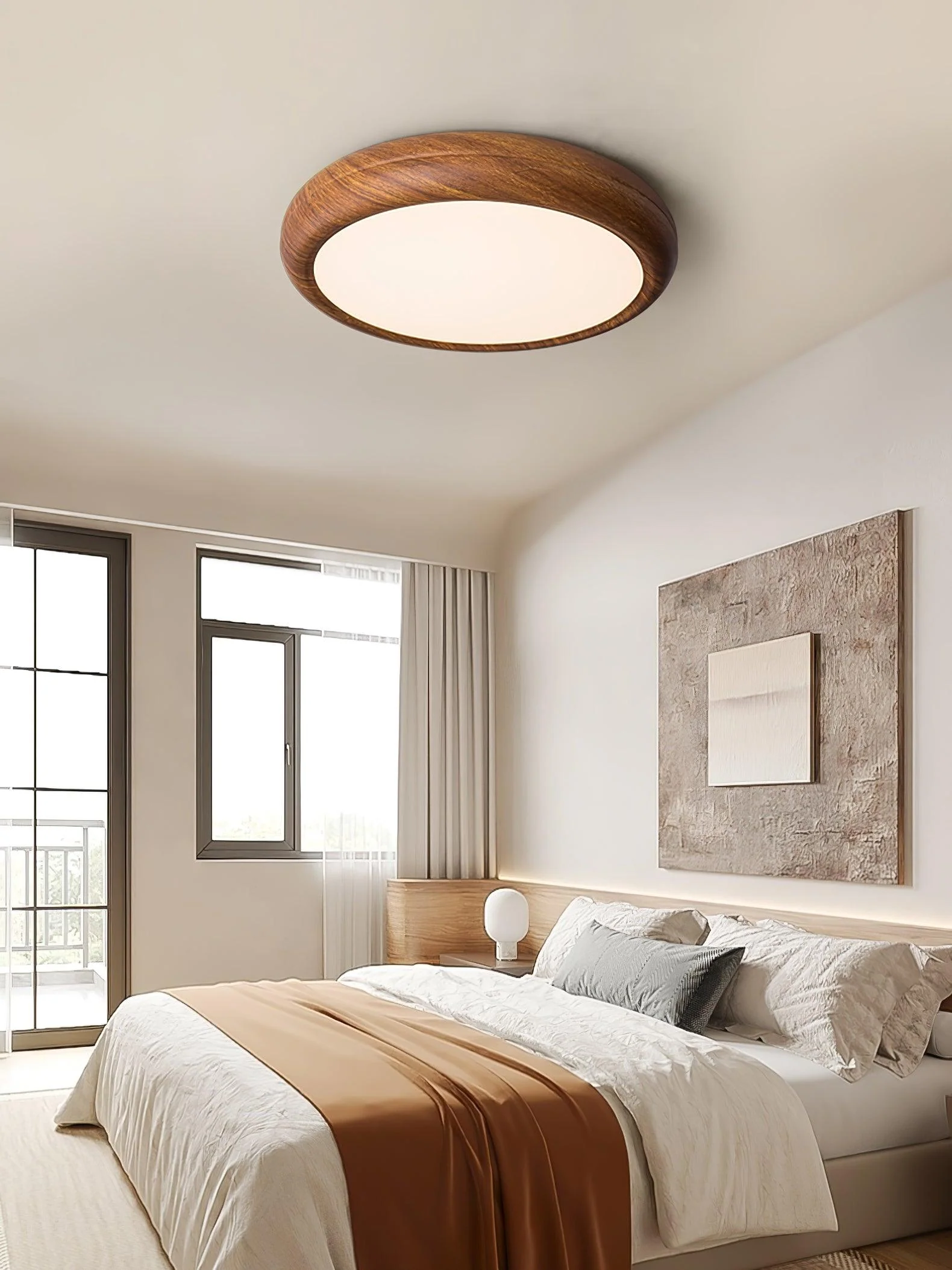 Wood Grain Round Ceiling Lamp - Image 22