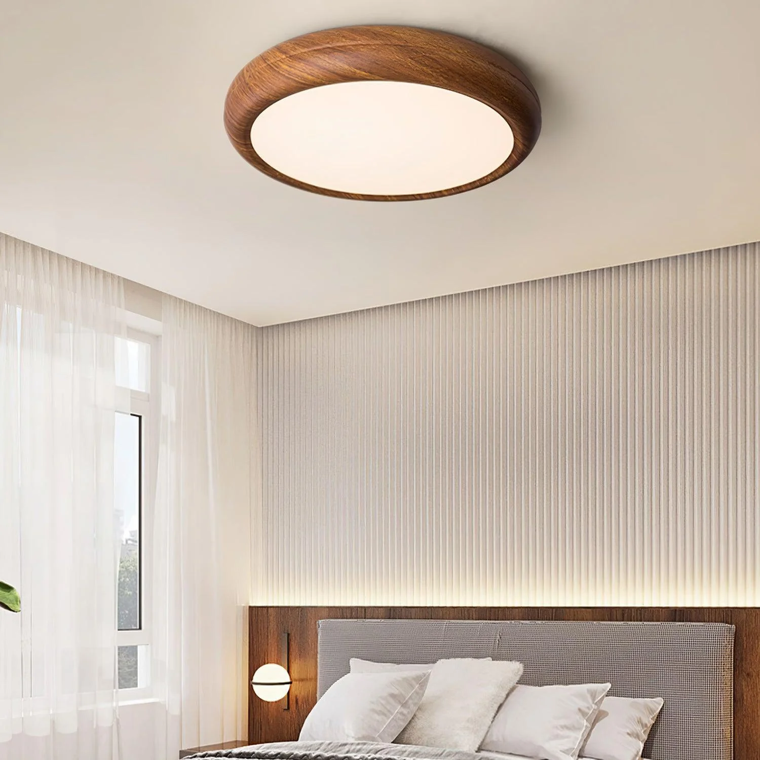 Wood Grain Round Ceiling Lamp - Image 26