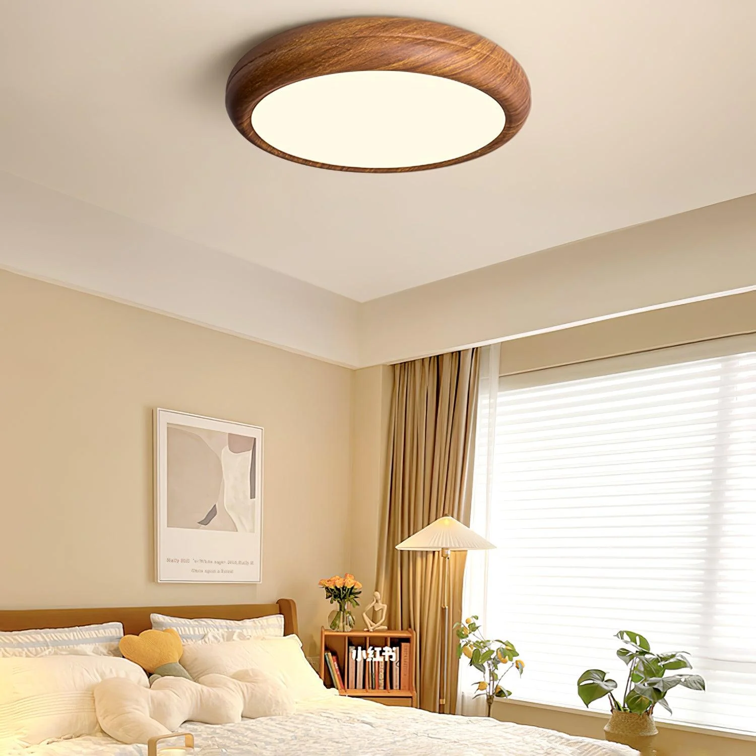 Wood Grain Round Ceiling Lamp - Image 27