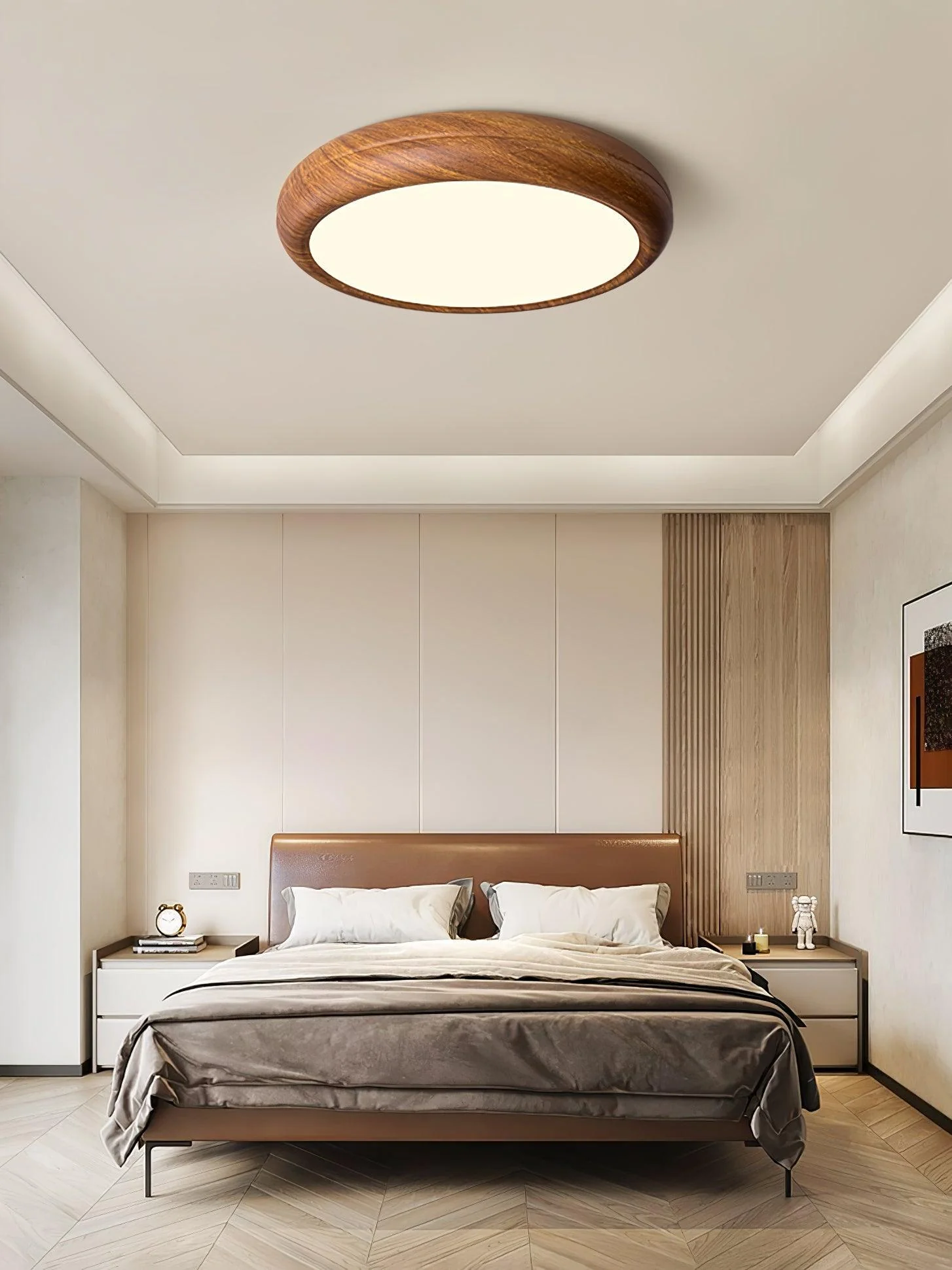 Wood Grain Round Ceiling Lamp - Image 30