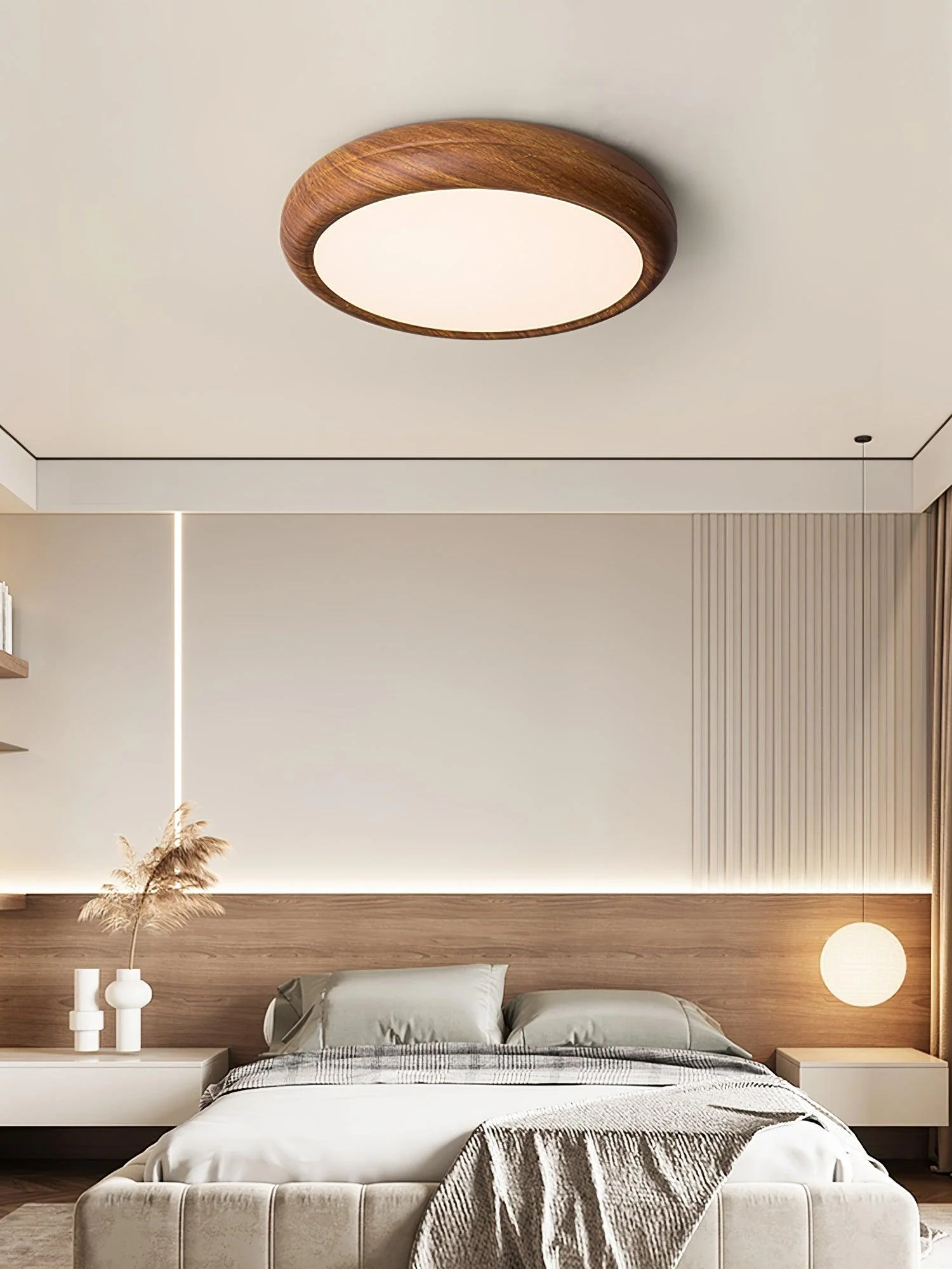 Wood Grain Round Ceiling Lamp - Image 33