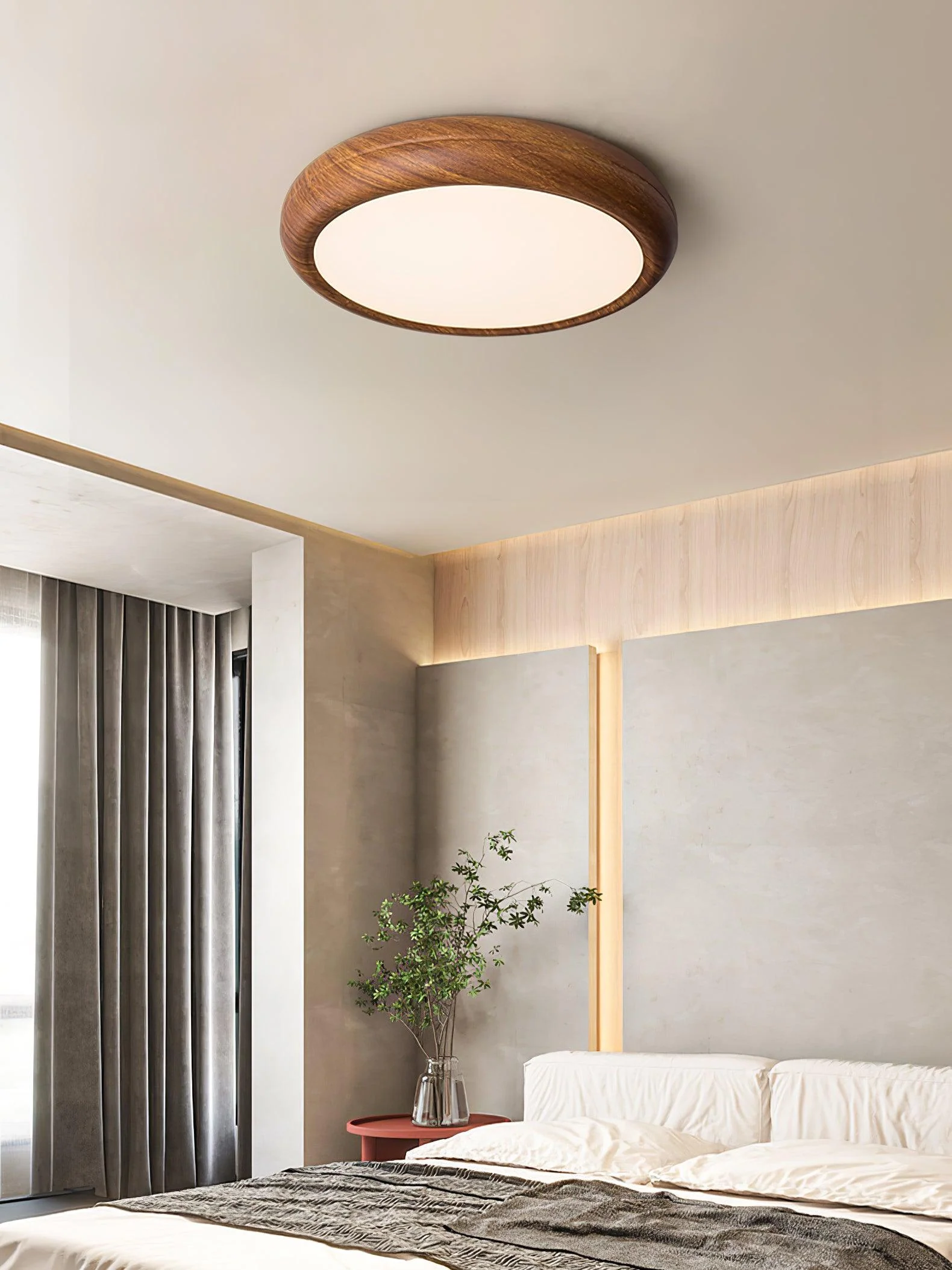 Wood Grain Round Ceiling Lamp - Image 38