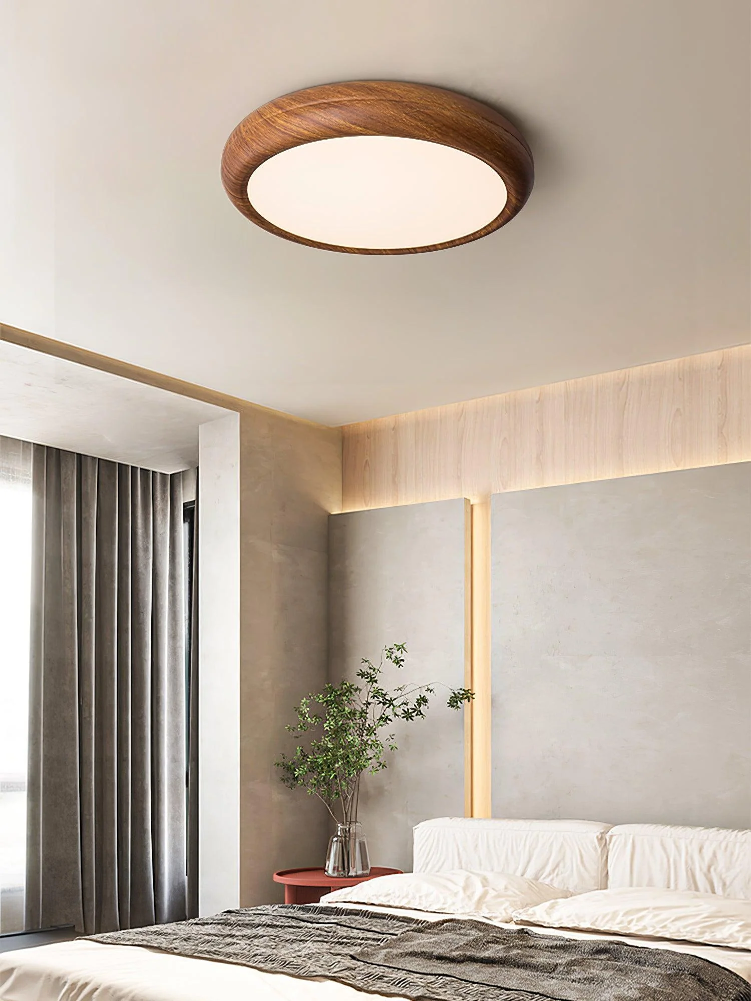 Wood Grain Round Ceiling Lamp - Image 39