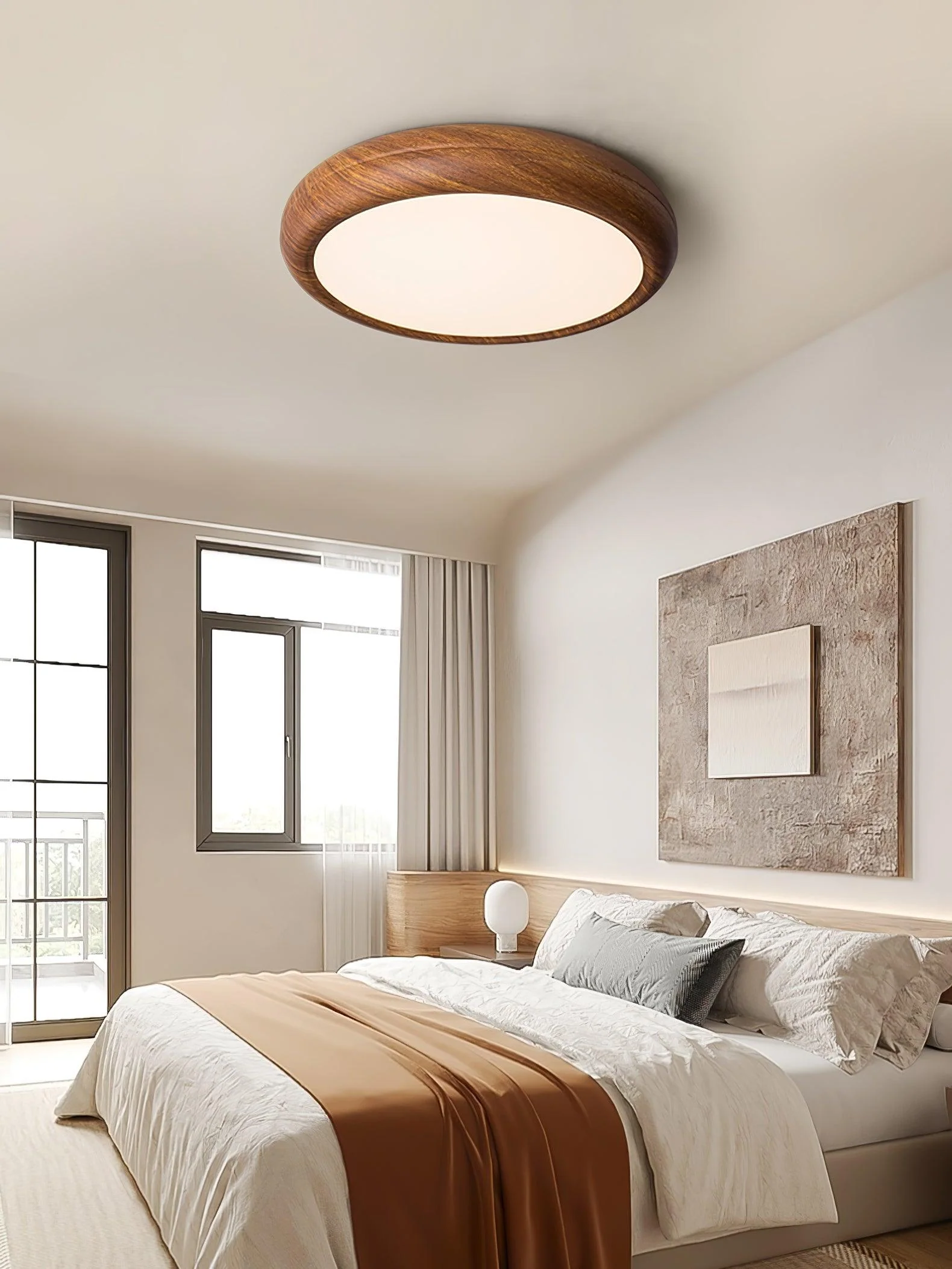 Wood Grain Round Ceiling Lamp - Image 40