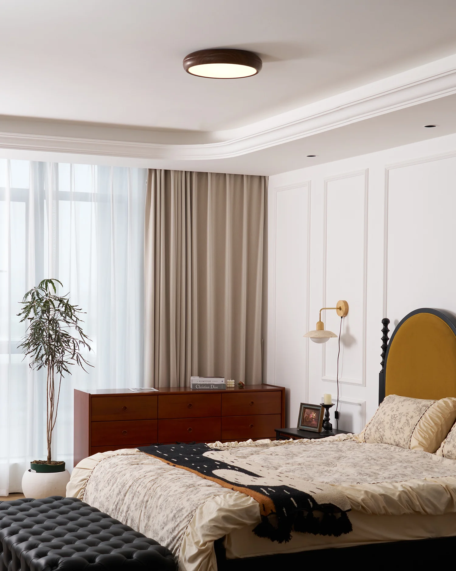 Wood Grain Round Ceiling Lamp - Image 46