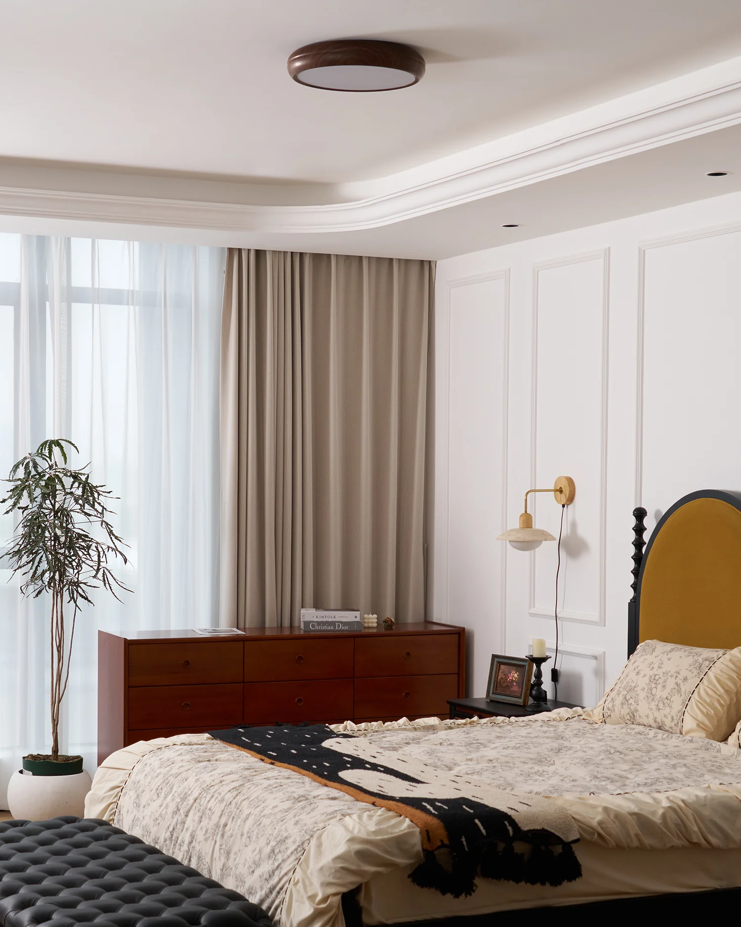 Wood Grain Round Ceiling Lamp - Image 48