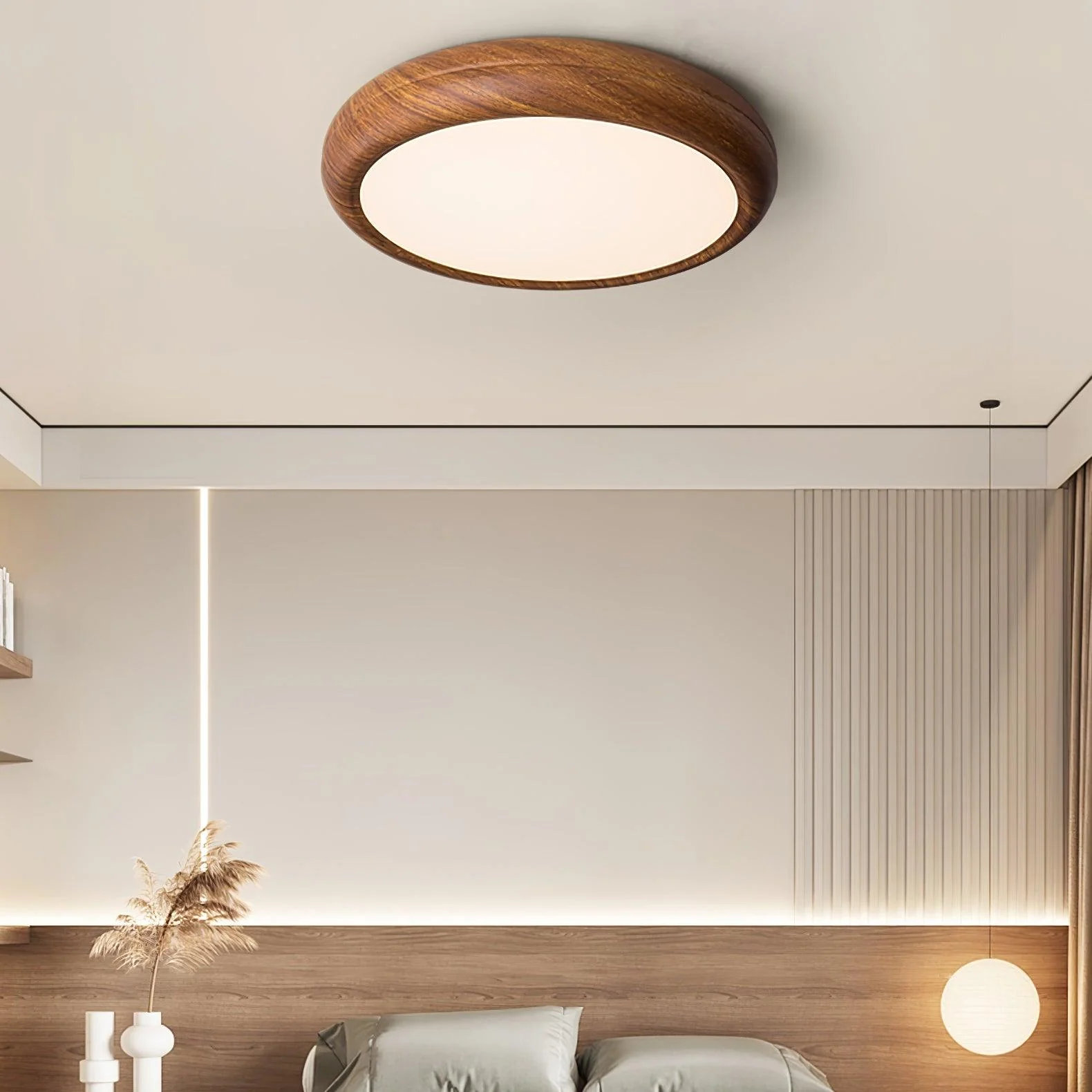 Wood Grain Round Ceiling Lamp - Image 6