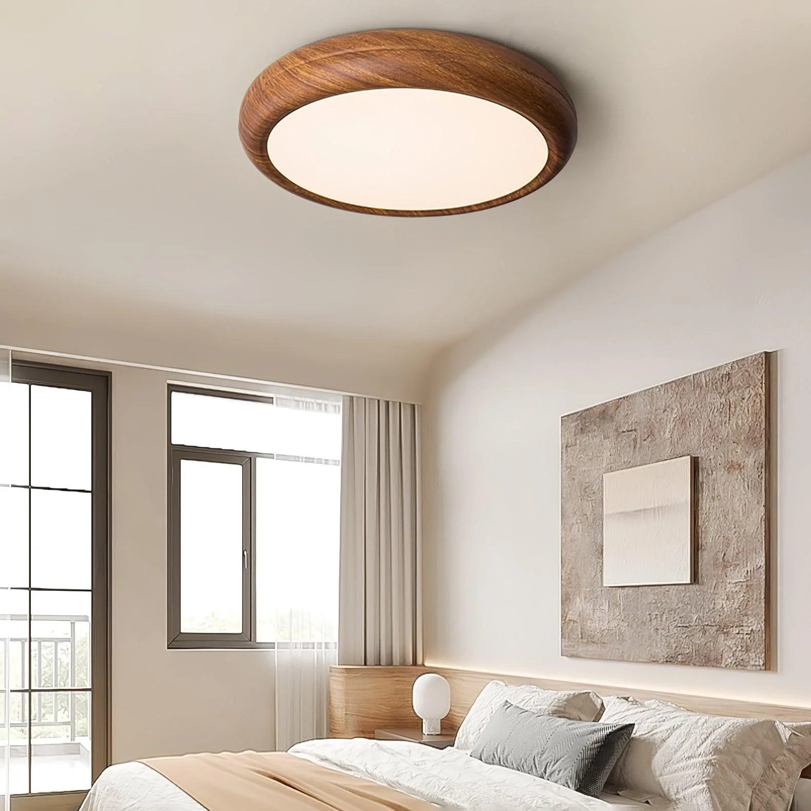 Wood Grain Round Ceiling Lamp - Image 8