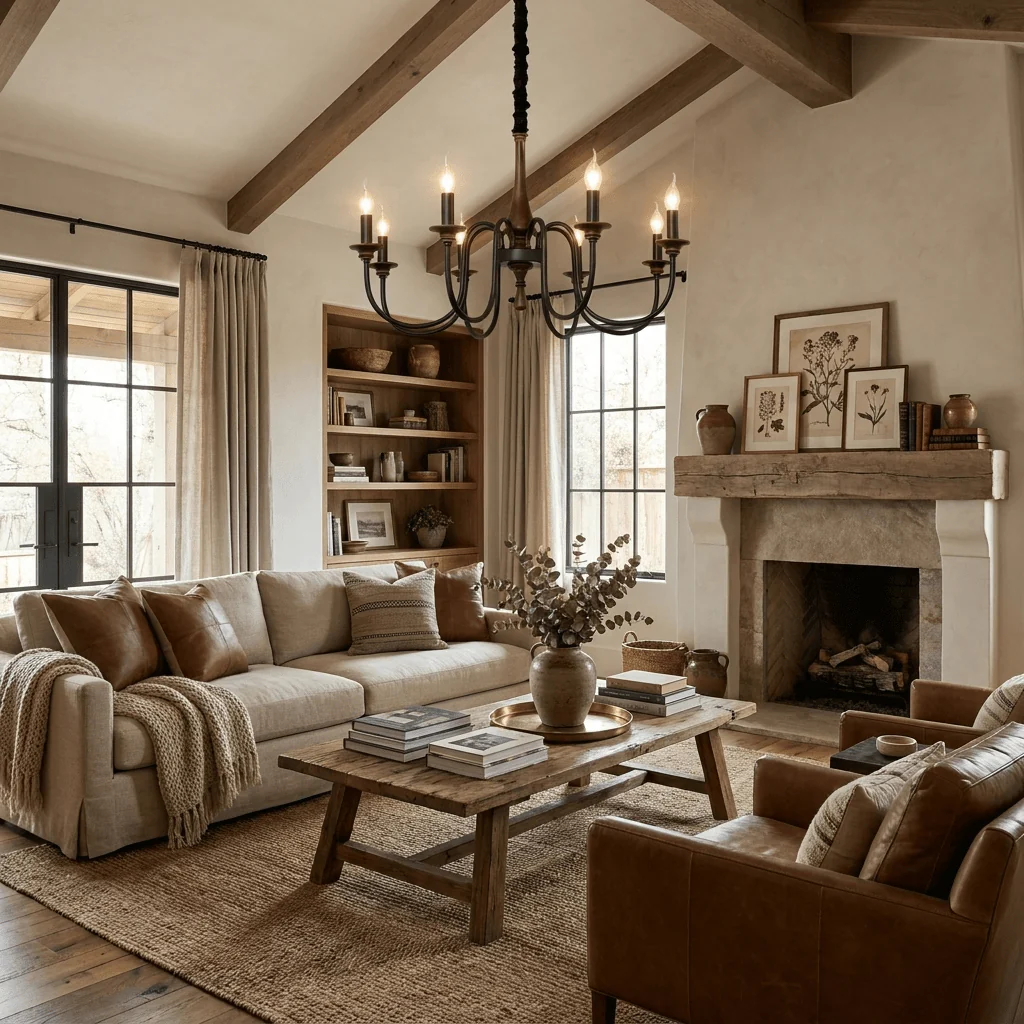 Wood Iron Candle Chandelier - Image 10