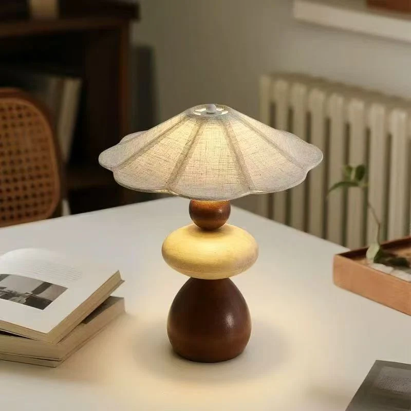 Wood Pebble Table Lamp - Image 2