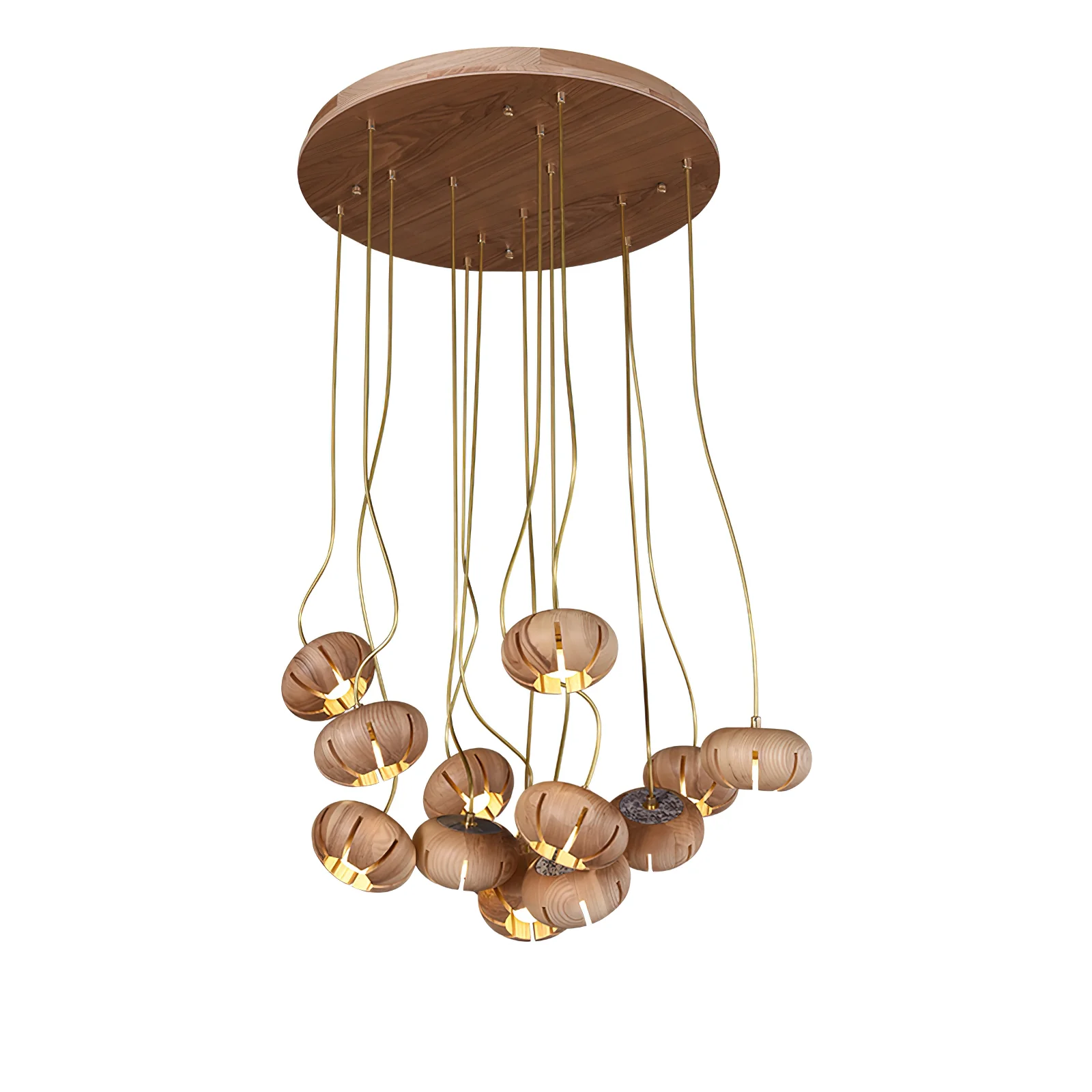 Wood Pumpkin Cluster Chandelier - Image 18
