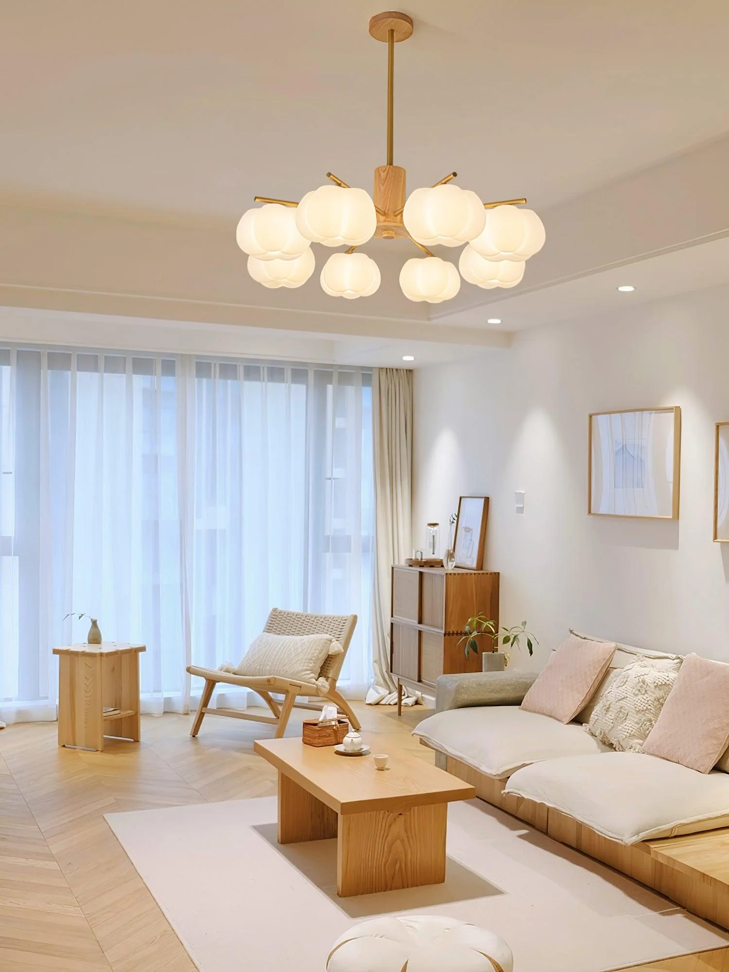 Wooden Cotton Balls Chandelier - Image 26