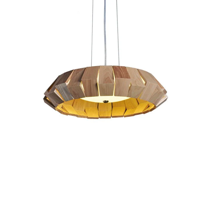 Wooden Patchwork Ring Chandelier - Image 11