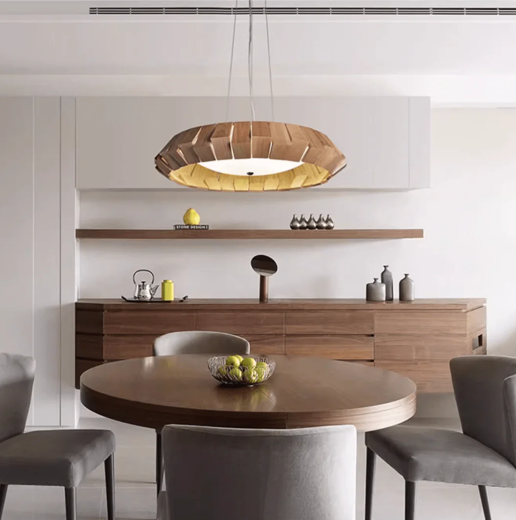 Wooden Patchwork Ring Chandelier - Image 5