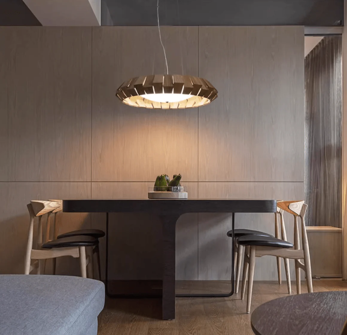 Wooden Patchwork Ring Chandelier - Image 6