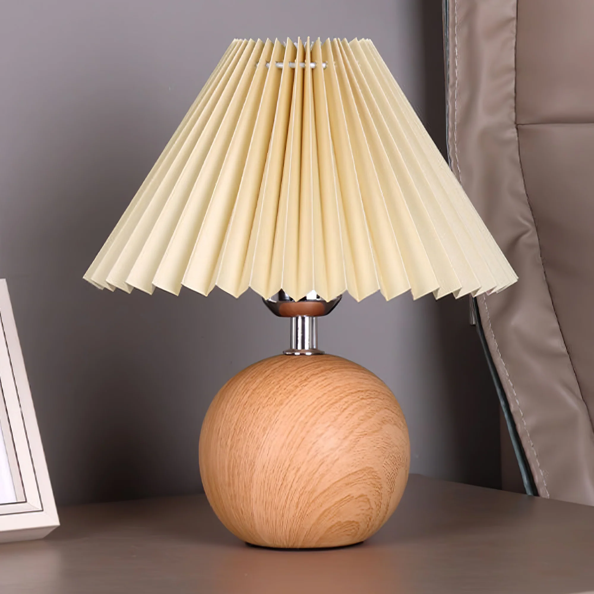 Wooden Pleated Table Lamp - Image 32