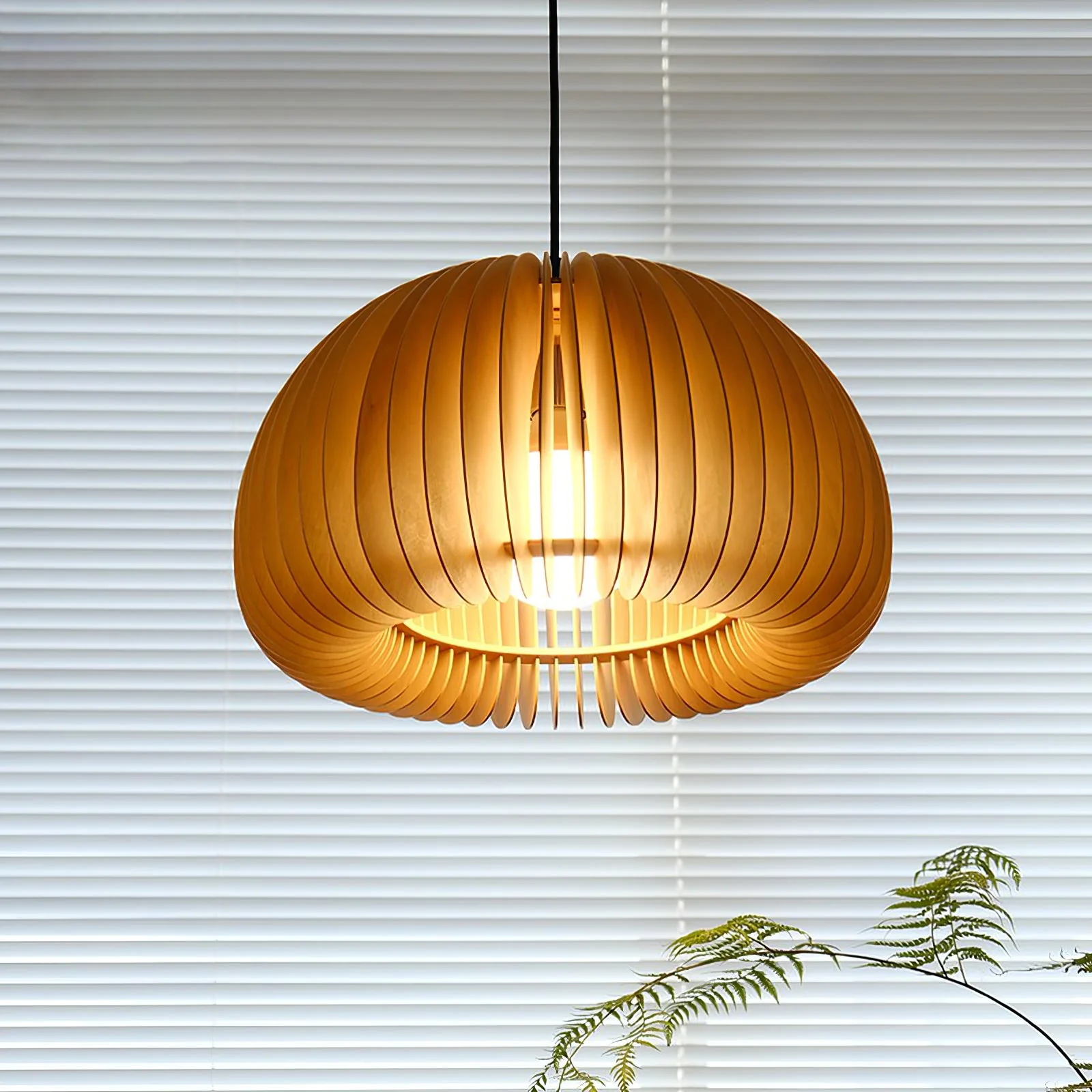 Wooden Pumpkin Pendant Lamp - Image 12