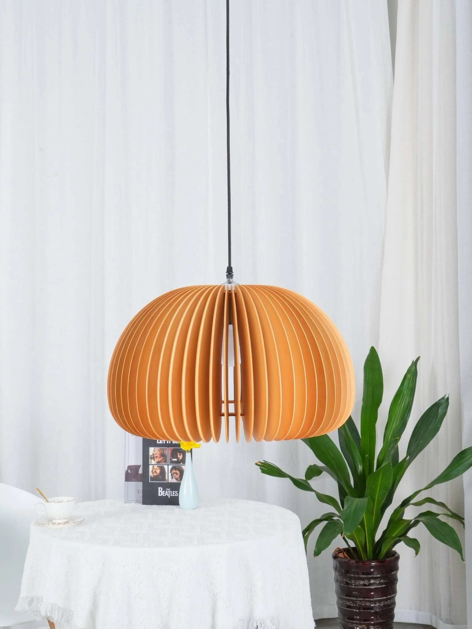Wooden Pumpkin Pendant Lamp - Image 23
