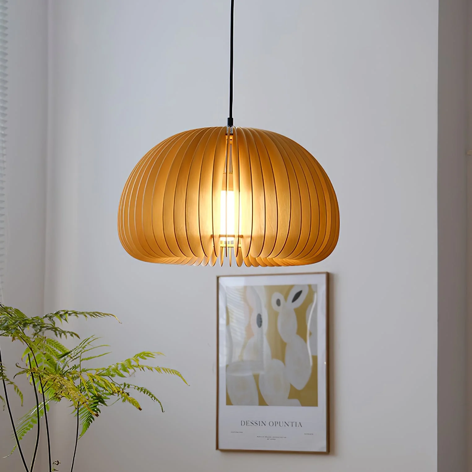 Wooden Pumpkin Pendant Lamp - Image 3