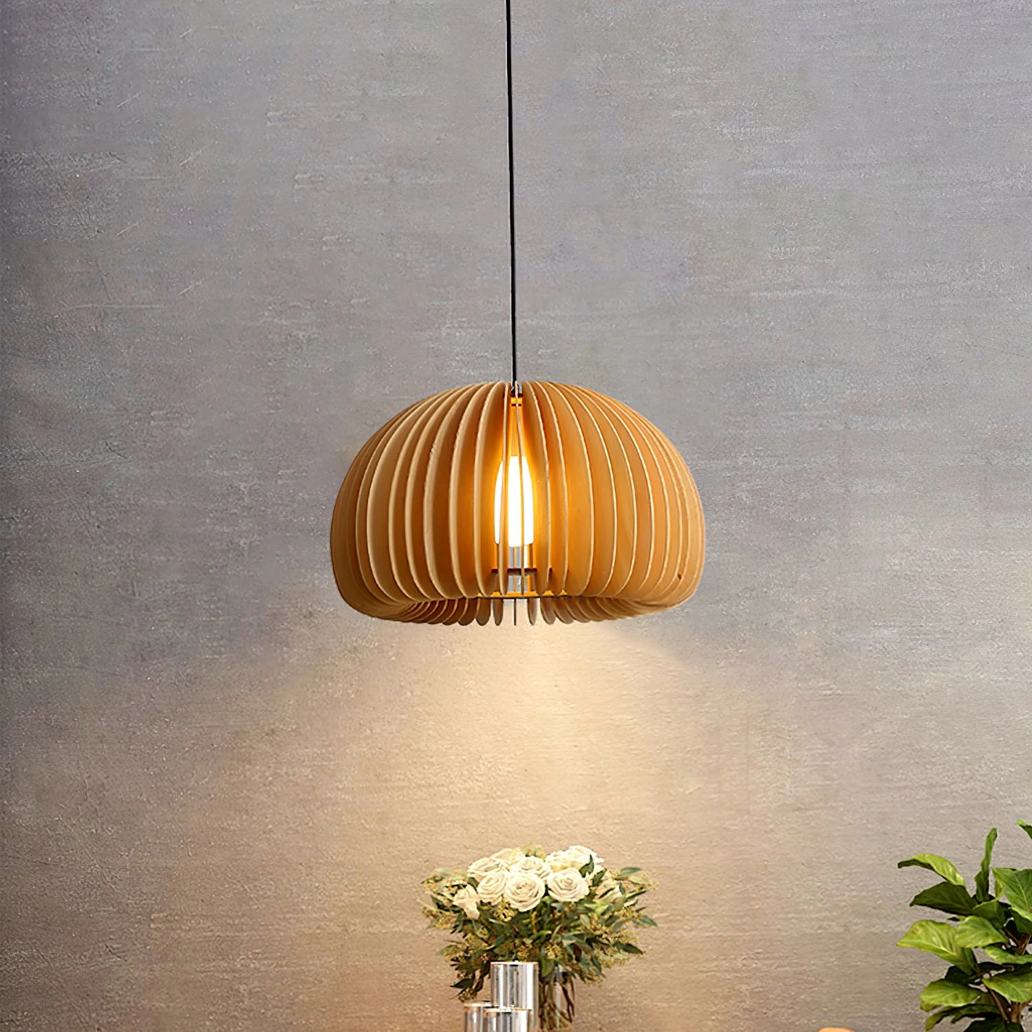 Wooden Pumpkin Pendant Lamp - Image 48