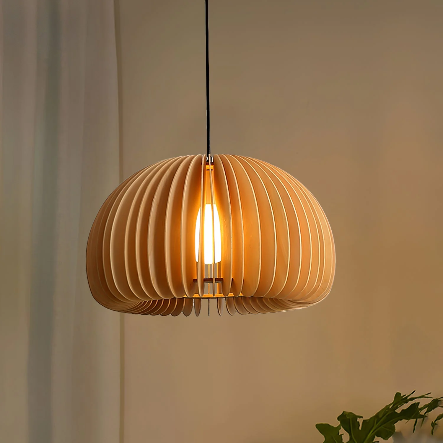 Wooden Pumpkin Pendant Lamp - Image 5