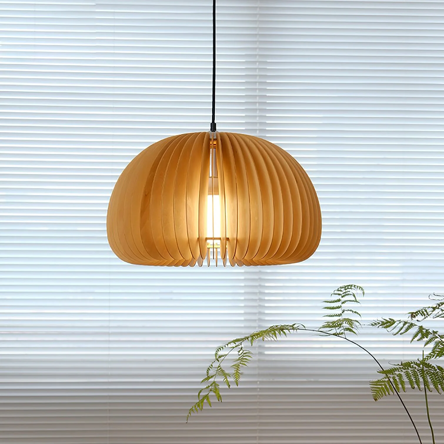 Wooden Pumpkin Pendant Lamp - Image 6