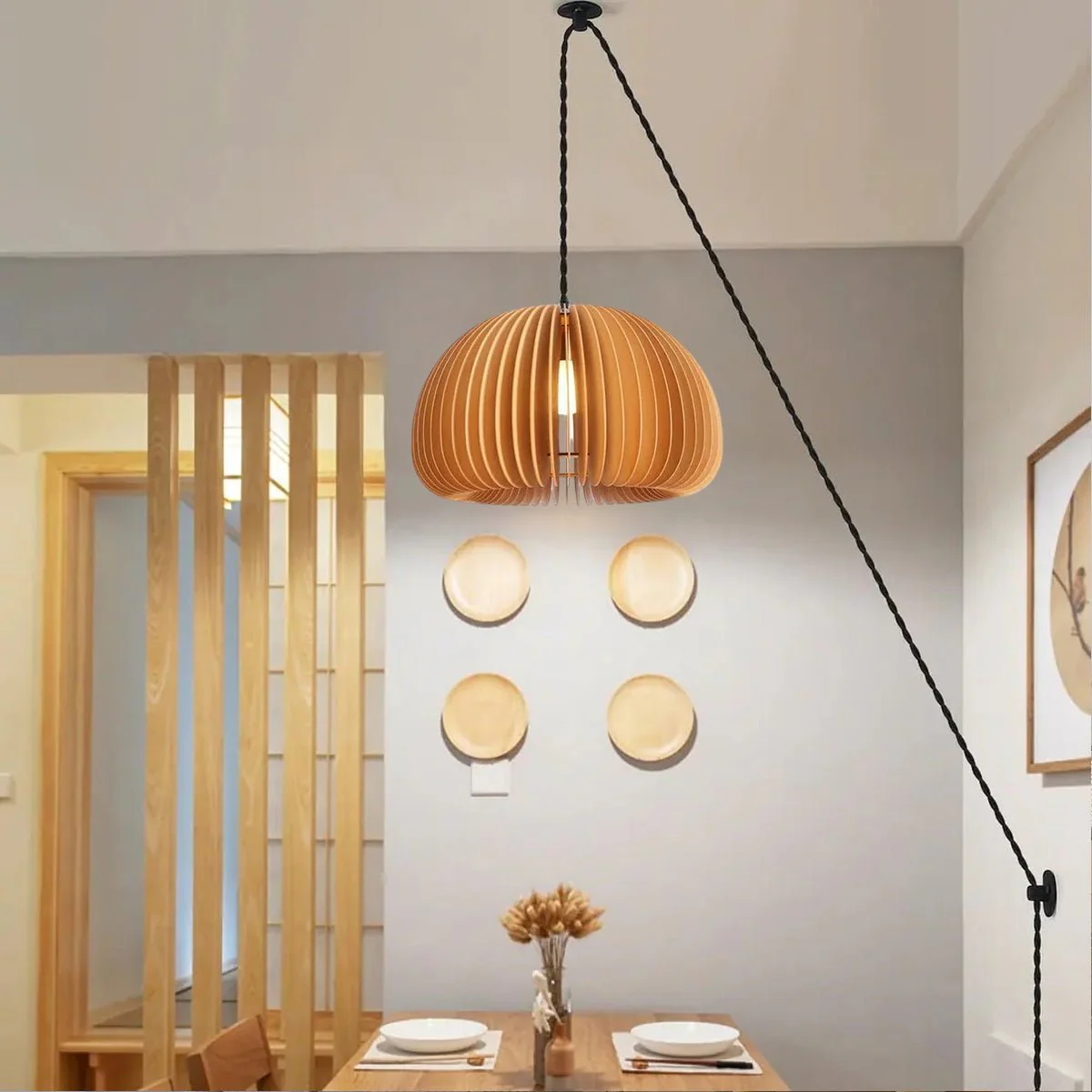 Wooden Pumpkin Swag Lights - Image 3
