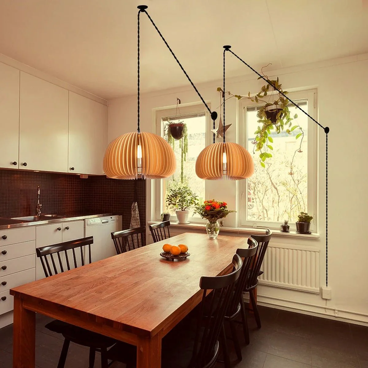 Wooden Pumpkin Swag Lights - Image 5