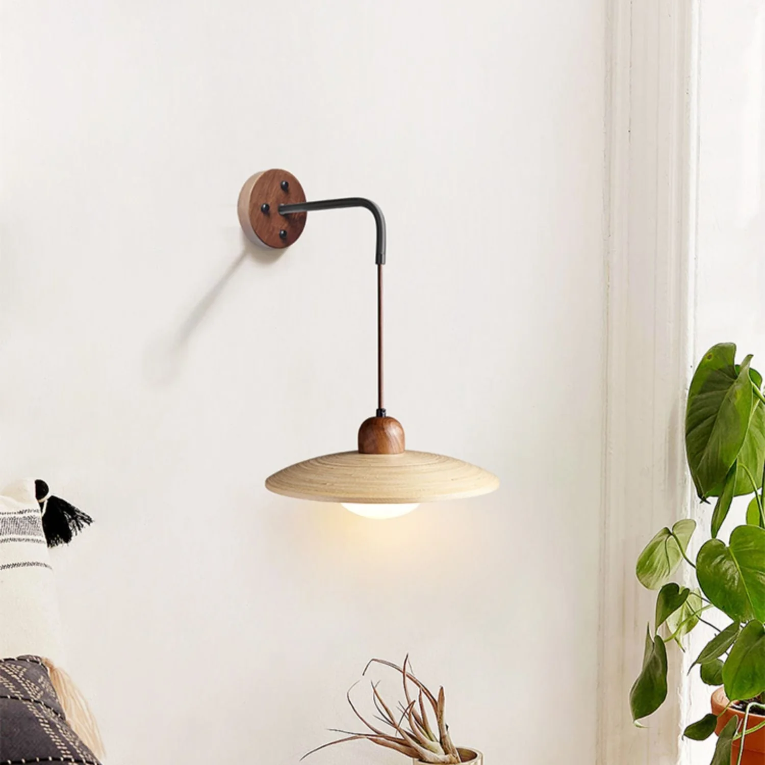 Wooden Saucer Wall Sconce - Image 2