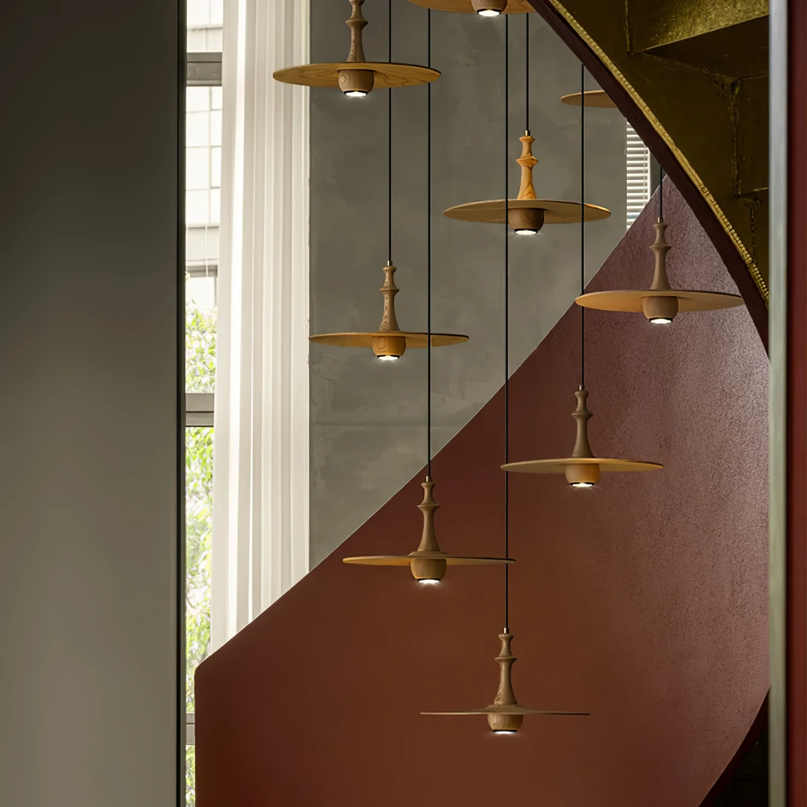 Wooden Spin Pendant Light - Image 4
