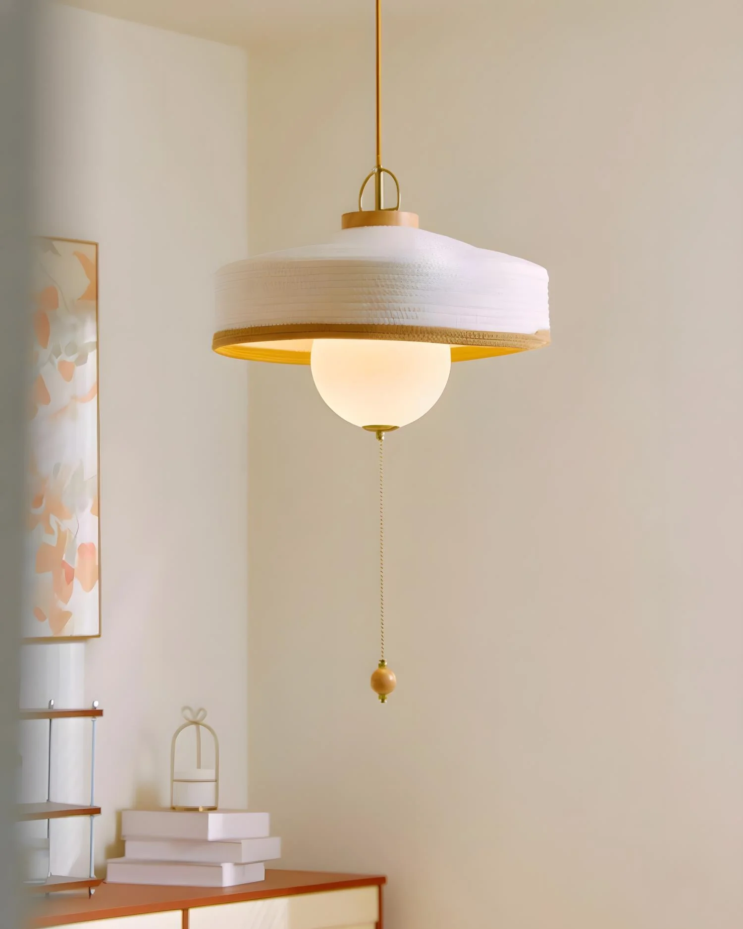 Woven Drum Globe Pendant Lamp - Image 17
