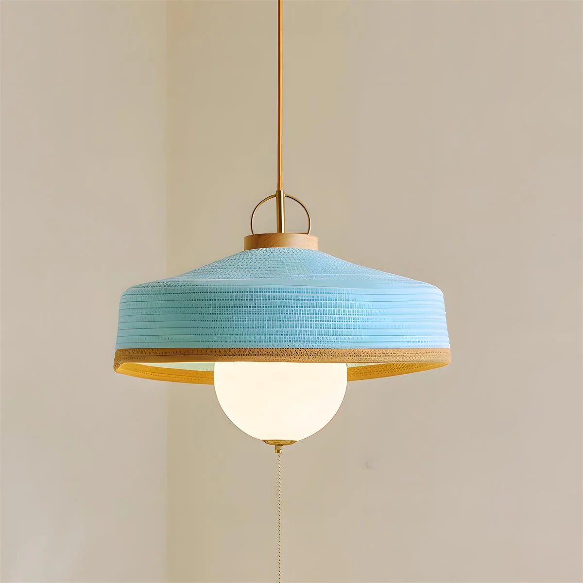 Woven Drum Globe Pendant Lamp - Image 7