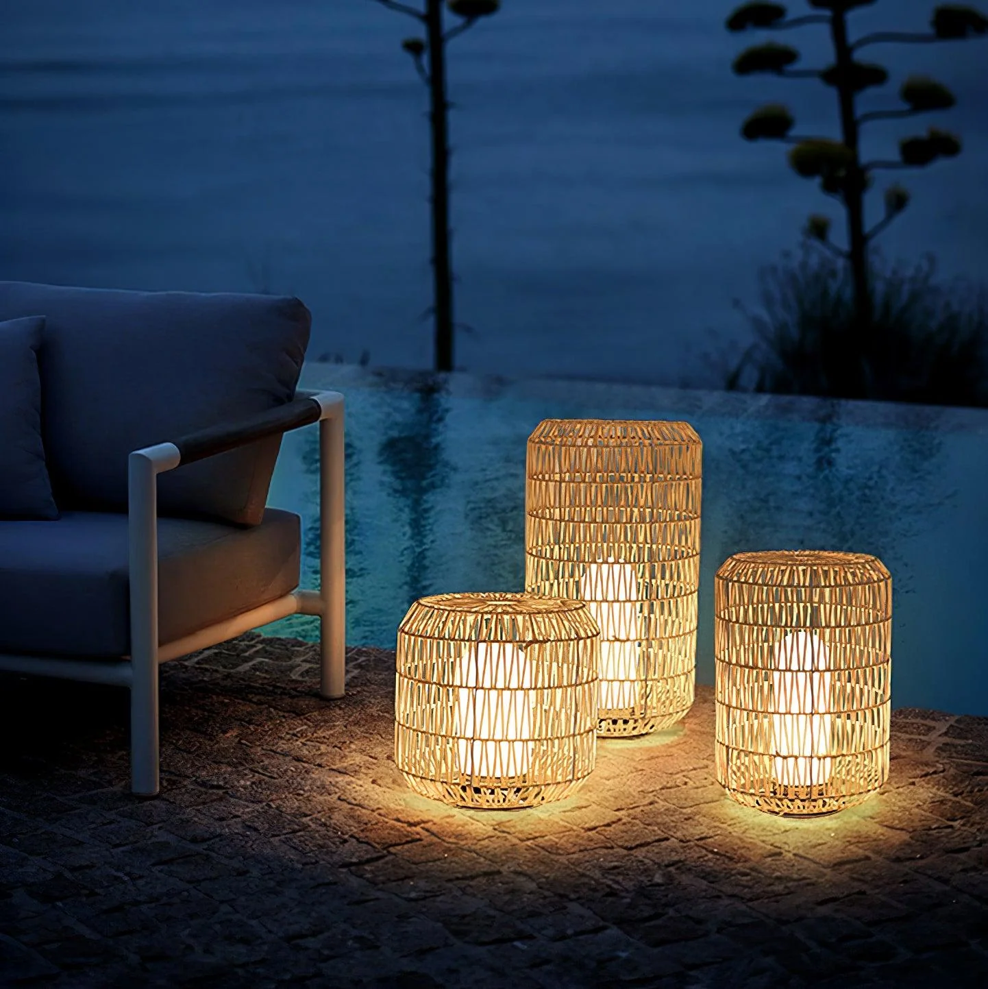 Woven Rattan Outdoor Lamp - Image 2